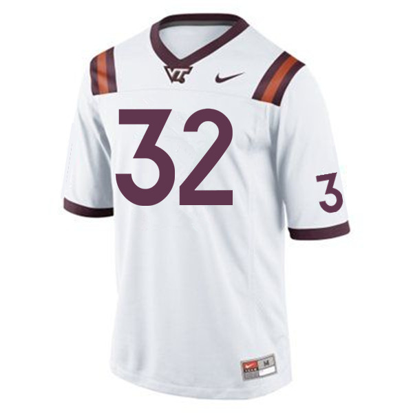 Men #32 Ny'Quee Hawkins Virginia Tech Hokies College Football Jerseys Sale-White - Click Image to Close